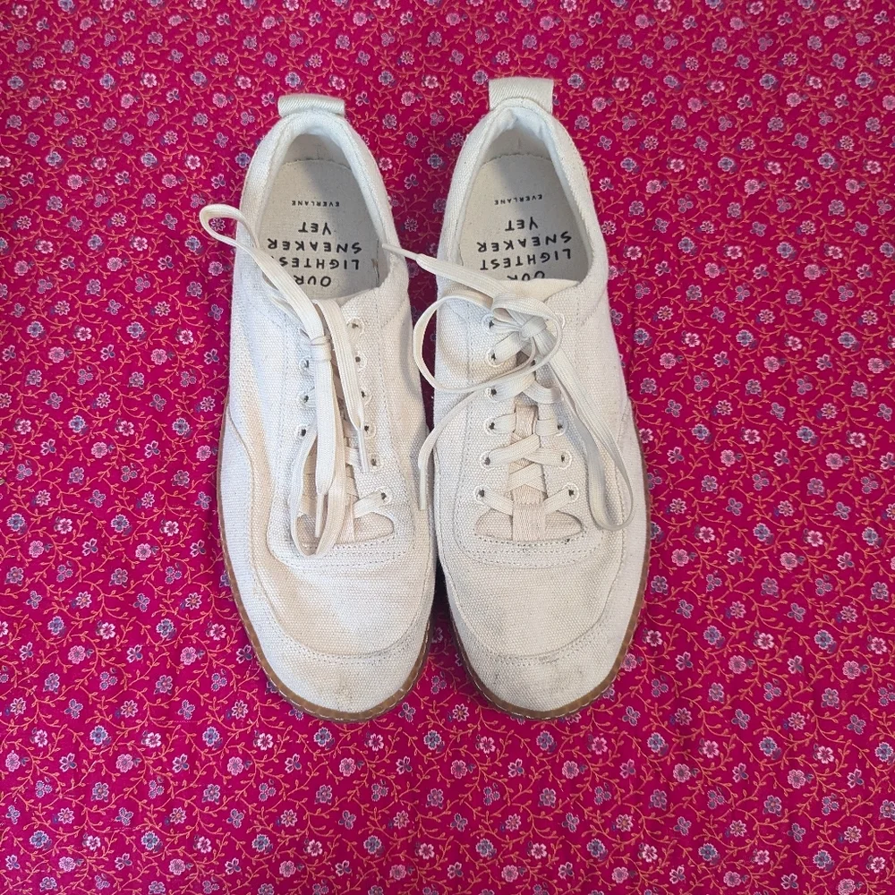 Everlane The‎ Tread Bare Sneaker Canvas Gum Sole Unisex Lightweight Shoe 12/10